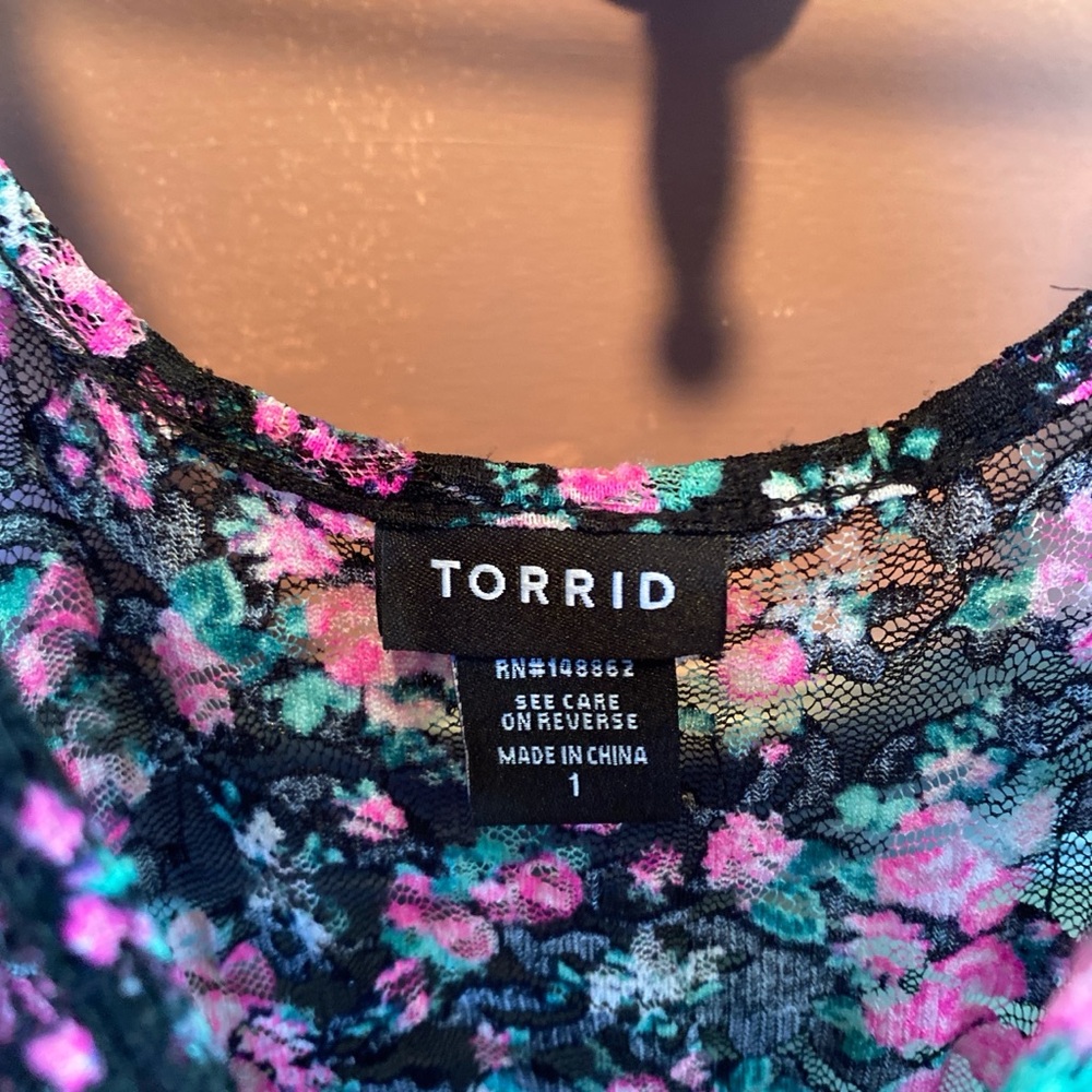 Torrid Lace Babydoll High Low Blouse - Picture 2 of 9